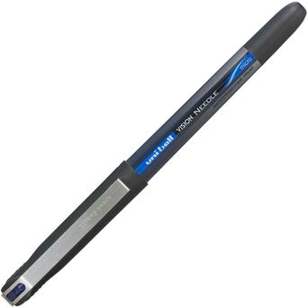 uni-ball Esferográfica de Tinta Líquida Vision Needle, Micro Ponta de 0,5 mm, Corpo Preto, Tinta Azul
