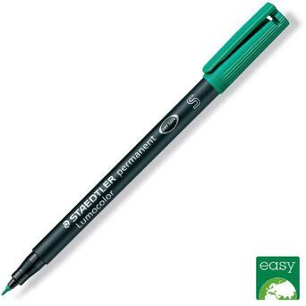 STAEDTLER Lumocolor, Marcador Permanente, Ponta Extrafina 0,4 mm, Tecnologia de tinta líquida, Verde