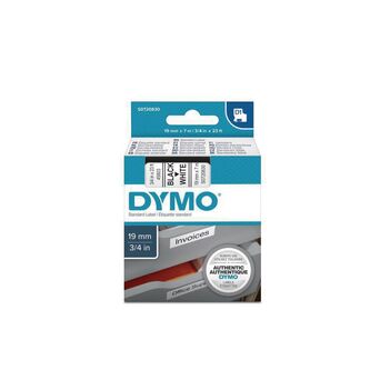 DYMO Cassete de etiquetas D1 padrão S0720830, preto sobre branco, 19 mm x 7 m