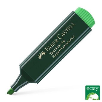 FABER-CASTELL TEXTLINER, Marcador, Ponta Biselada 1 - 5 mm, Tecnologia de tinta líquida, Verde Florescente