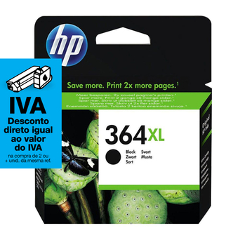 HP Tinteiro Original 364XL de Alto Rendimento, Preto, Embalagem Individual, CN684EE