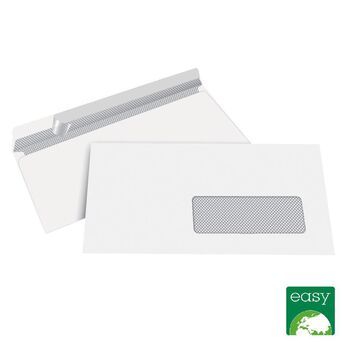 SIMPLY Envelope Comercial, 110 x 220 mm, com Janela, Autocolante, Papel, Branco
