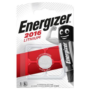 Energizer Pilha Tipo Botão CR2016, 3 V, 80 mAh, Embalagem 1 Unidade