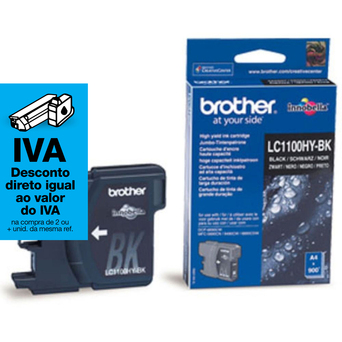 brother Tinteiro Original LC1100HY-BK de Alto Rendimento com Tinta Innobella, Preto, Individual, LC-1100HYBK
