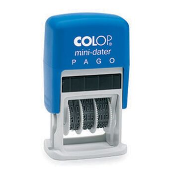 COLOP Mini-Datador S 160/L1, Auto-Tintado, Data e Texto 'PAGO'
