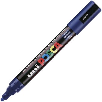 POSCA Marcador PC-5M, Ponta Redonda Média 1,8 a 2,5 mm, Tecnologia de Tinta Líquida, Azul