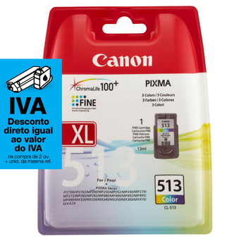 Canon Tinteiro Original CL-513 XL com Tinta ChromaLife 100+, Cor, Individual, 2971B009