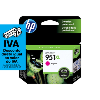 HP Tinteiro Original 951XL de Alto Rendimento, Magenta, Embalagem Individual, CN047AE