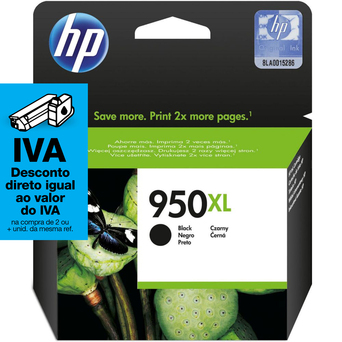 HP Tinteiro Original 950XL de Alto Rendimento, Preto, Embalagem Individual, CN045AE