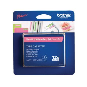 P-TOUCH Fita Brother Tze-Mqp35 12mm Branco / Rosa