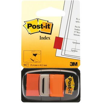 Post-it Separadores de índice médios, 25,4 x 43,2 mm, laranja, embalagem de 50 com dispensador, 680-4