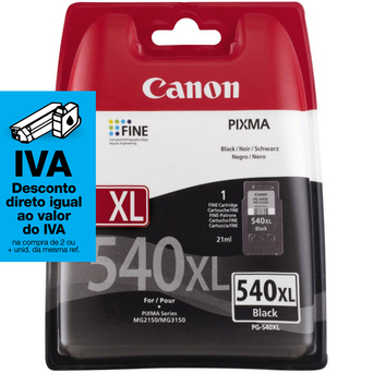 Canon Tinteiro PIXMA PG-540XL, Alta Capacidade, Preto, Embalagem Individual, 5222B004