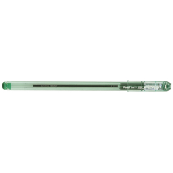 Pentel Esferográfica BK77, Ponta Fina de 0,7 mm, Corpo Transparente, Tinta Verde