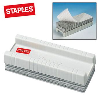 Staples Apagador de Quadro Branco com Panos Amovíveis, Plástico, Branco