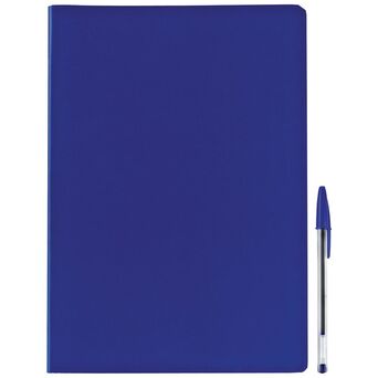 Staples Caderno Agrafado A4, 80 Folhas, Quadriculado, Azul