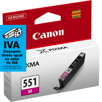 Canon Tinteiro Original CLI-551 M com Tinta ChromaLife 100+, Magenta, Individual, 6510B001