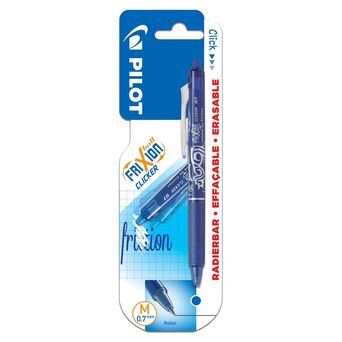 PILOT Esferográfica de Gel Retrátil FriXion Ball Clicker, Ponta Média de 0,7 mm, Corpo Azul com Pega, Tinta Azul