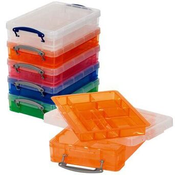 Really Useful Box Caixa de Arrumação, A4, 4 L, Polipropileno, com Tabuleiro, Azul