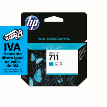 HP Tinteiro Original 711, Azul Ciano, Embalagem Individual, CZ130A