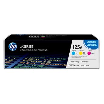 HP Toner Original 125A, Amarelo, Magenta e Turquesa, Pack 3, CF373AM