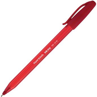 PAPER MATE Esferográfica InkJoy 100, Ponta Média de 1 mm, Corpo Vermelho, Tinta Vermelha