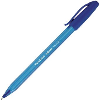 PAPER MATE Esferográfica InkJoy 100 RT, Ponta Média de 1 mm, Corpo Azul, Tinta Azul