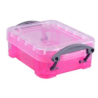 RUP Caixa de armazenamento empilhável rosa de 0,07 L, 90 x 65 x 30 mm