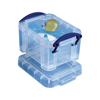 Really Useful Box Caixa de armazenamento empilhável cilíndrica transparente de 0,14 L, 96 x 55 mm
