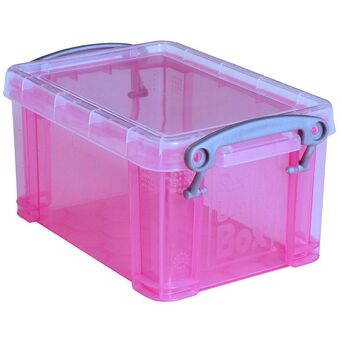 Really Useful Box Caixa de Arrumação Empilhável, 0,3 L, 6,5 x 12 x 8,5 cm, Rosa