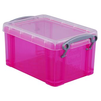Really Useful Box Caixa de Arrumação Empilhável, 0,7 L, 155 x 100 x 80 mm, Rosa