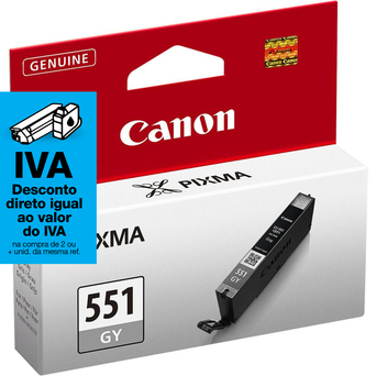 Canon Tinteiro Original CLI-551 GY com Tinta ChromaLife 100+, Cinza, Individual, 6512B001