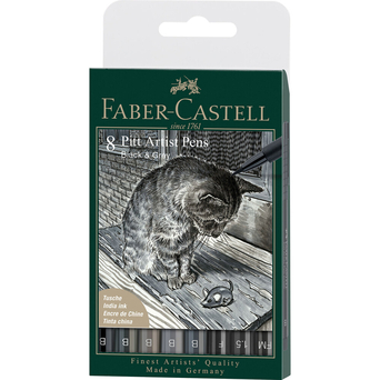 FABER-CASTELL Marcador Artístico Pitt Brush,  Tinta da China, Cinza Sombreado