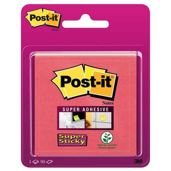 Post-it Bloco Super Sticky 76 x 76 mm, Papoila, 90 folhas