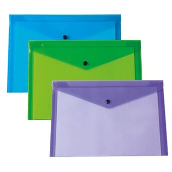 LIDERPAPEL Envelope A6, Capacidade para 50 Folhas, Polipropileno, Cores Sortidas