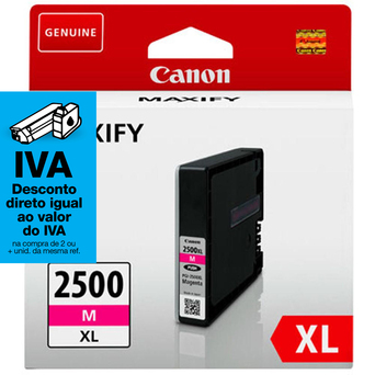 Canon Tinteiro Original Maxify PGI-2500 XL de Alto Rendimento, Magenta, Individual, 9266B001AA