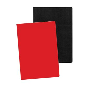 Staples Caderno Agrafado, A5, 80 Folhas, Pautado, Preto e Vermelho