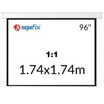 NAPOFIX Tela de Projeção Manual S11-1800, 1800 x 1800 mm
