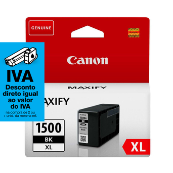 Canon Tinteiro Original Maxify PGI-1500 XL de Alto Rendimento, Preto, Individual, 9182B001