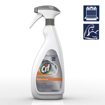 Cif Produto de Limpeza Fornos e Grelhadores Profissionais, Spray Líquido, Transparente, 750 ml