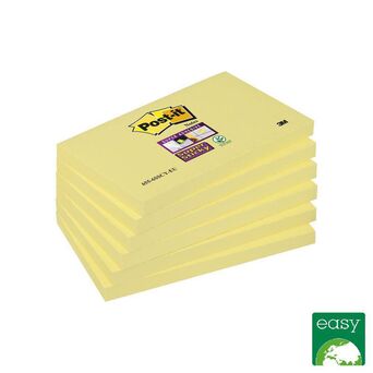 Post-it Bloco Super Sticky 76 x 127 mm, Canary Yellow™, Pack 6, 90 folhas