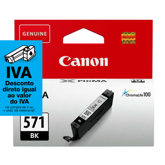 Canon Tinteiro CLI-571BK (0385C001) preto, embalagem individual, rendimento padrão