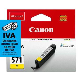 Canon Tinteiro CLI-571Y (0388C001) amarelo, embalagem individual, rendimento padrão