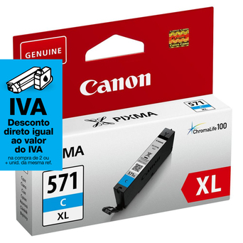 Canon Tinteiro CLI-571C XL (0332C001) azul, embalagem individual, alto rendimento