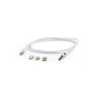 Cabo USB – Micro-USB e USB-C, 3 em 1, Magnético, 1 m, Branco