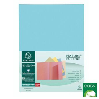 EXACOMPTA Pasta de 1 aba Nature Future® Jura 160, 200 folhas A4, 240 x 320 mm, cartão azul-claro, embalagem de 100 unidades