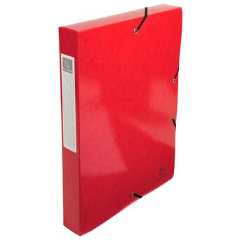 EXACOMPTA Caixa de arquivo Iderama para 350 folhas A4 com lombada de 40 mm, cartão com polipropileno, vermelho