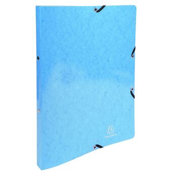 EXACOMPTA Dossier de argolas com elástico Iderama com 2 argolas em O de 15 mm para 140 folhas A4, 320 x 250 mm, cartão com polipropileno, azul-claro