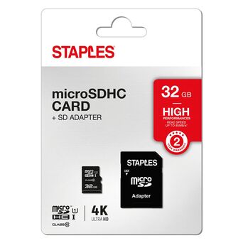 Staples MicroSDHC Relay de 32 GB com adaptador SD