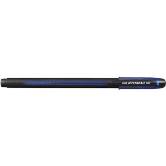 uni-ball Esferográfica Jetstream™ 101, Ponta Fina de 0,7 mm, Corpo Preto com Pega, Tinta Azul