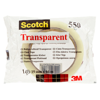 Scotch Fita 550, 19 mm x 66 m, Transparente